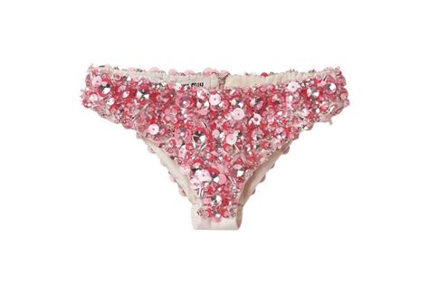 Miu Miu Embroidered Silk And Wool Panties 